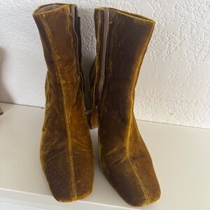 Sam Edelman gold velvet boots